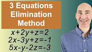 Solving Systems of 3 Equations Elimination [upl. by Elatsyrc285]