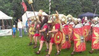 Roman Reenactment at the Amphitheatre in Caerleon Marching In [upl. by Maurilia]